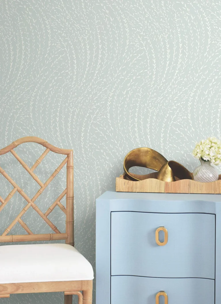 Willow Song Botanical Wallpaper - Light Blue — Ảnh 2