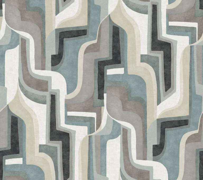 Tulum Surreal Shapes Wallpaper - Denim — Ảnh 4