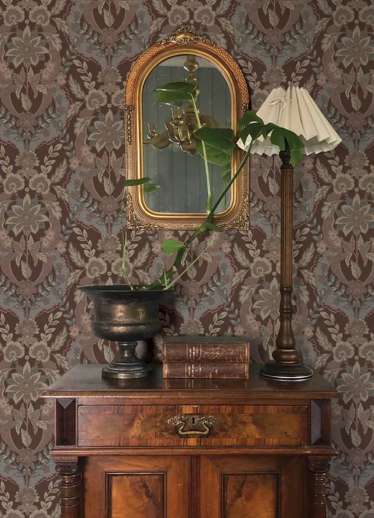 Chris Loves Julia Collins Damask Wallpaper - Plum — Ảnh 7