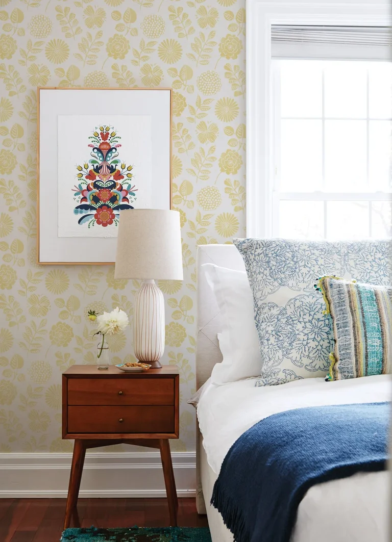Inge Floral Block Print Wallpaper - Yellow — Ảnh 4