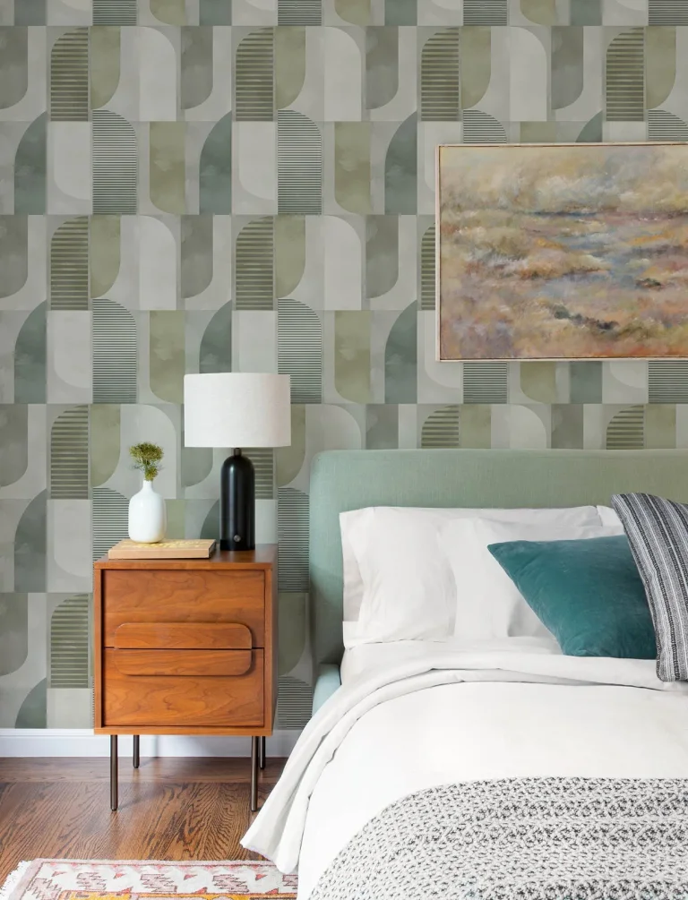 Otto Abstract Geometric Wallpaper - Green — Ảnh 2