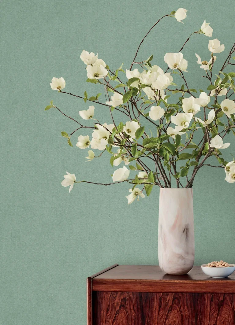 Nuovo Faux Linen Wallpaper - Aqua — Ảnh 6