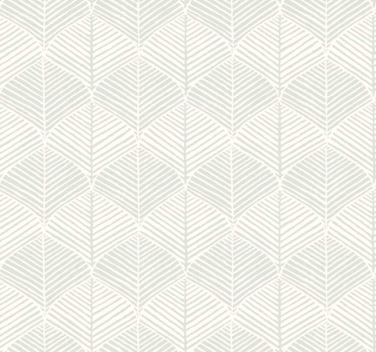Palm Thatch Wallpaper - White/Grey — Image 4