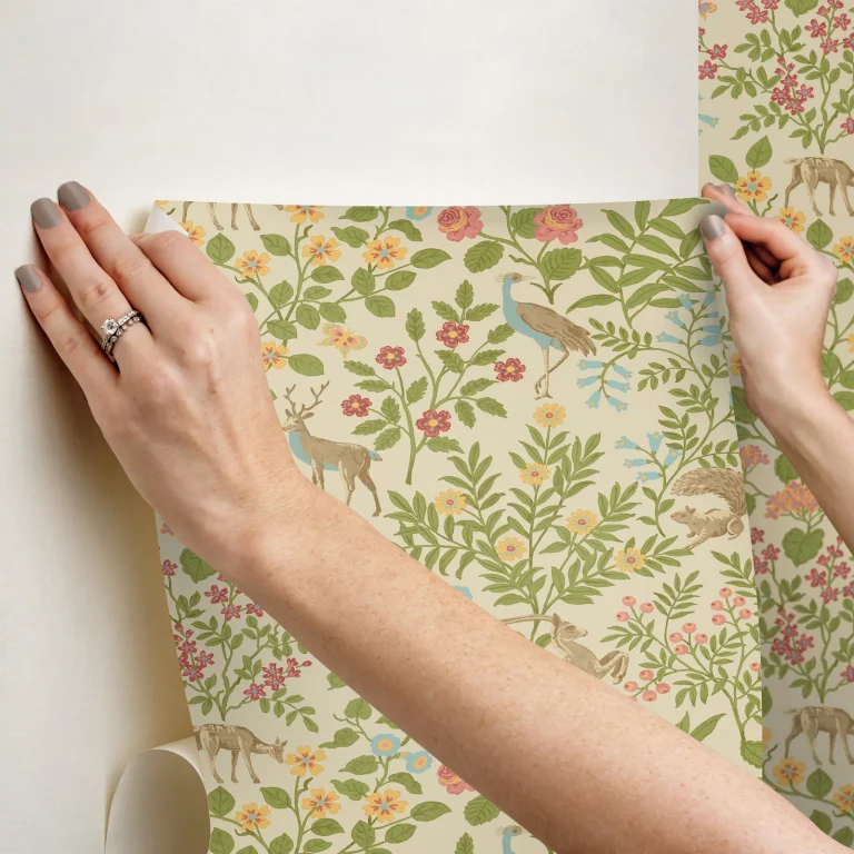 Erin & Ben Woodland Floral Peel and Stick Wallpaper - Linen — Ảnh 7