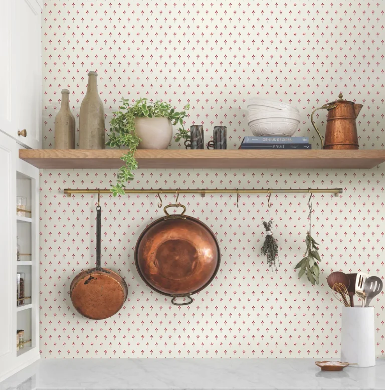 Magnolia Home Charm Wallpaper - Red — Ảnh 2