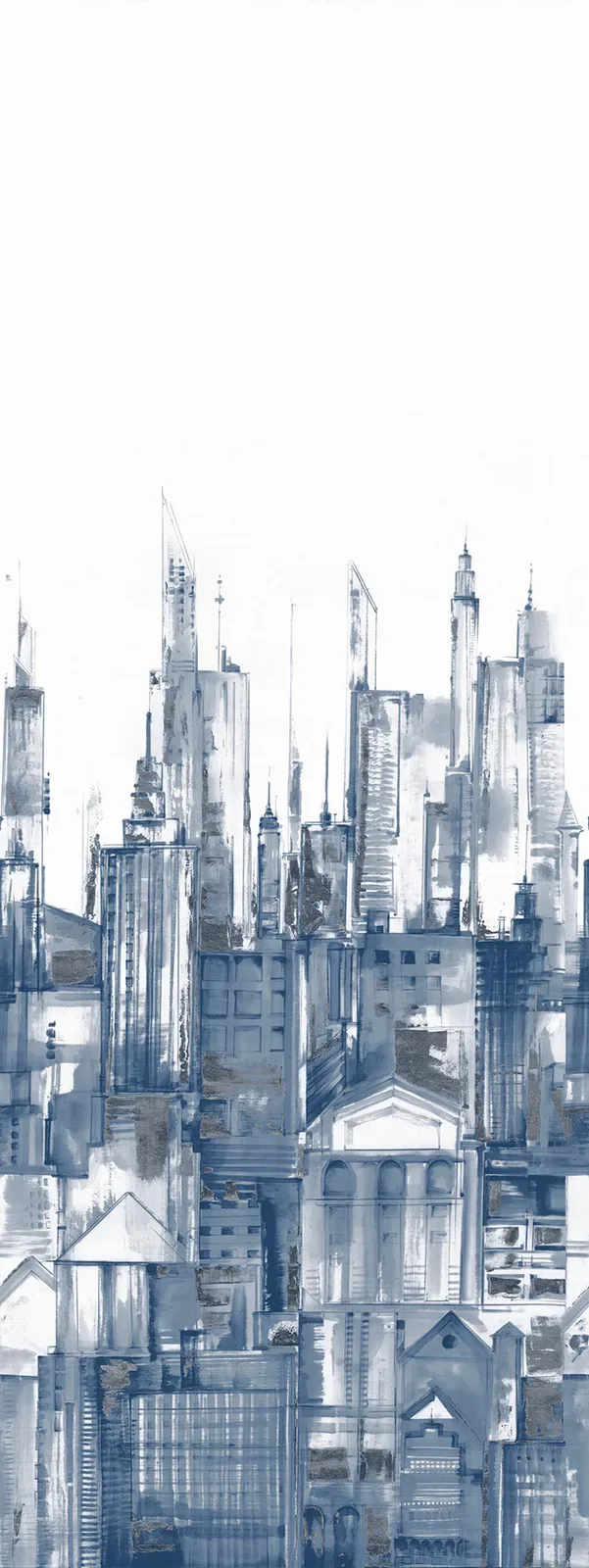 Cityscape Wall Mural - Navy — Ảnh 2
