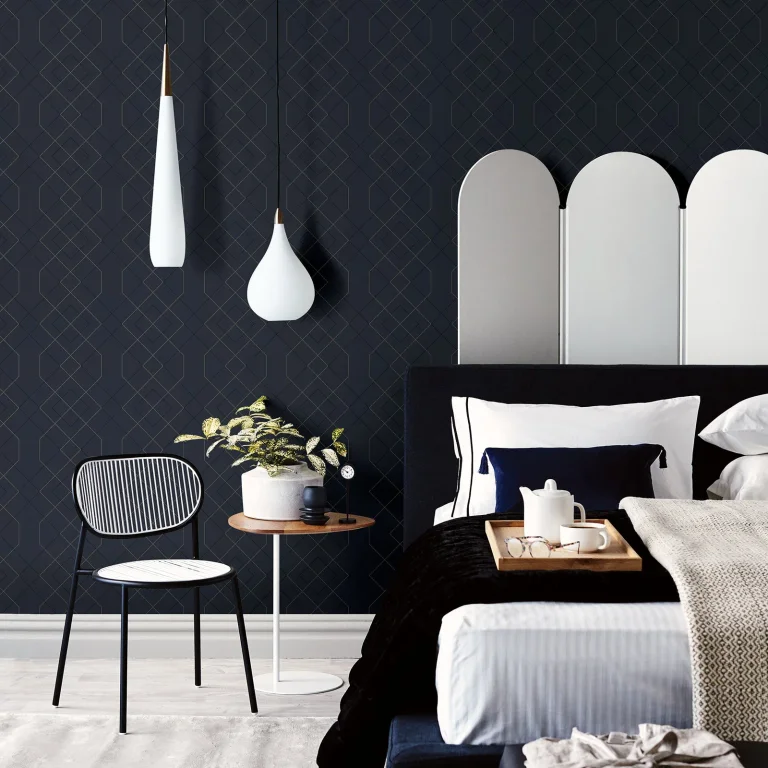 Ballard Geometric Wallpaper - Indigo — Image 3