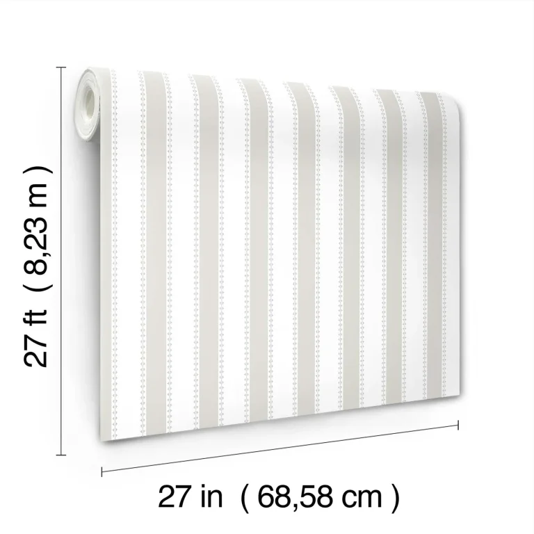 Tilford Awning Stripe Wallpaper - Light Grey — Ảnh 4
