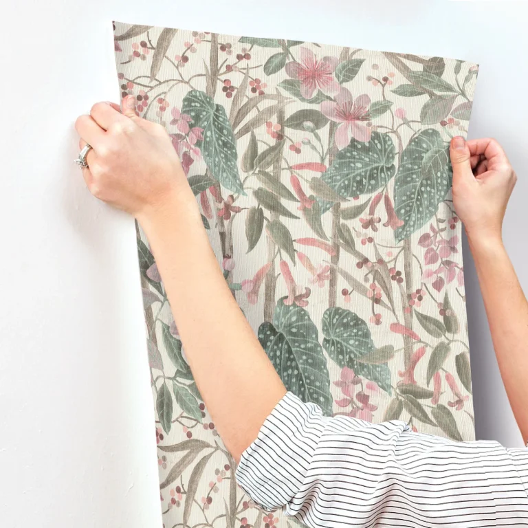 Kalina Floral Fruits Wallpaper - Teal — Ảnh 2