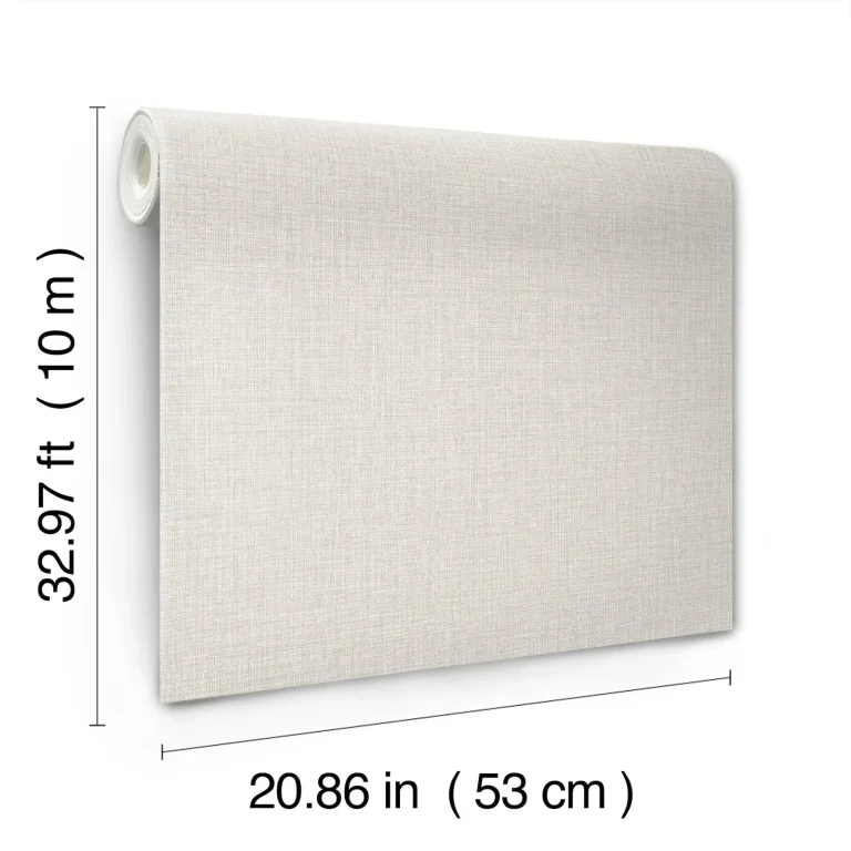 Egyptian Linen Faux Fabric Wallpaper - Eggshell — Ảnh 4