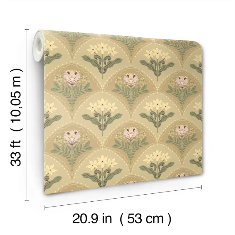 Maj Floral Damask Wallpaper - Brown — Ảnh 3