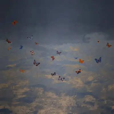 Digital Murals Butterfly Sky