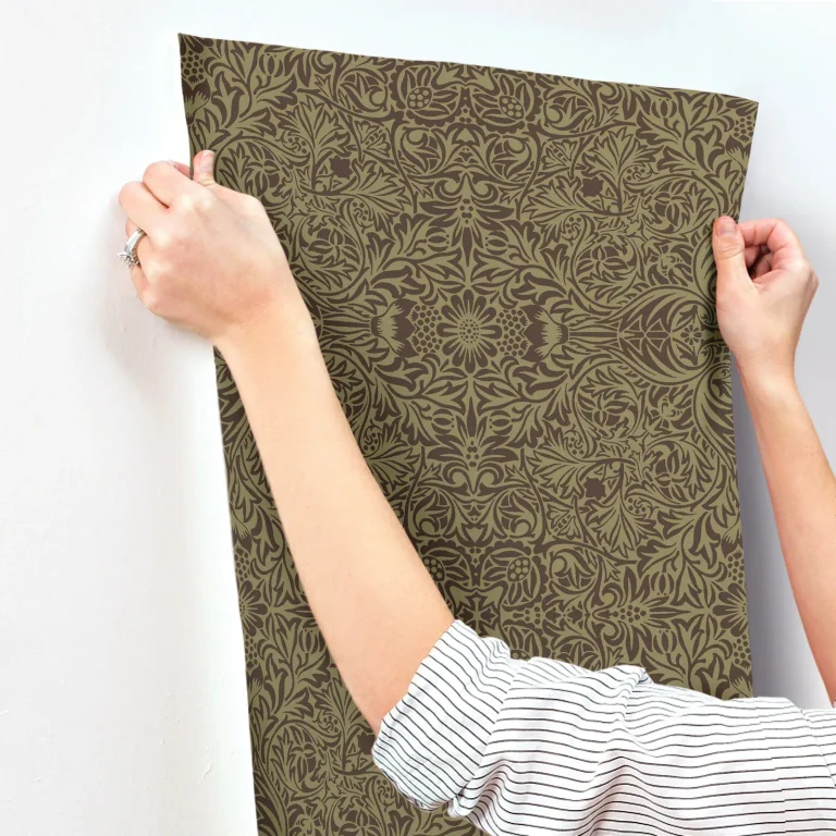 Ceiling Intricate Floral Wallpaper - Brown — Ảnh 3