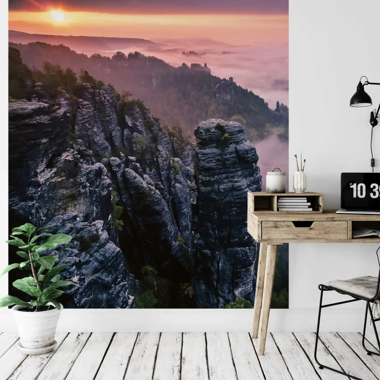 Sunrise on the Rocks - Wall Mural 5136 - 4 Panel - 192cm x 260cm