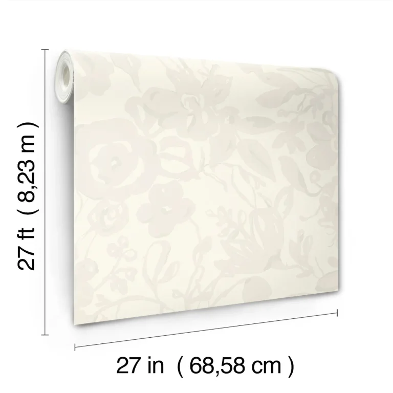 Brushstroke Floral Wallpaper - White/Pearl — Ảnh 7