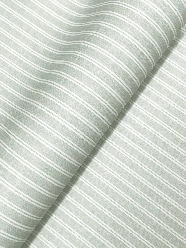 Ronald Redding Ticking Stripe Faux Linen Wallpaper - Sage — Ảnh 6