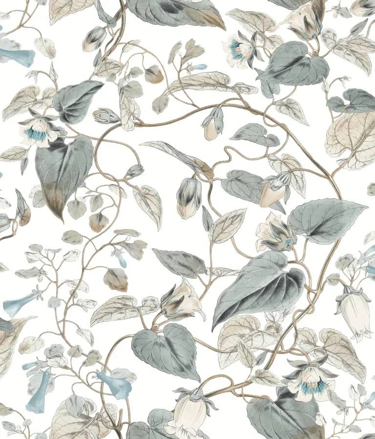Moon Flower Wallpaper - White/Neutral/Blu — Ảnh 7