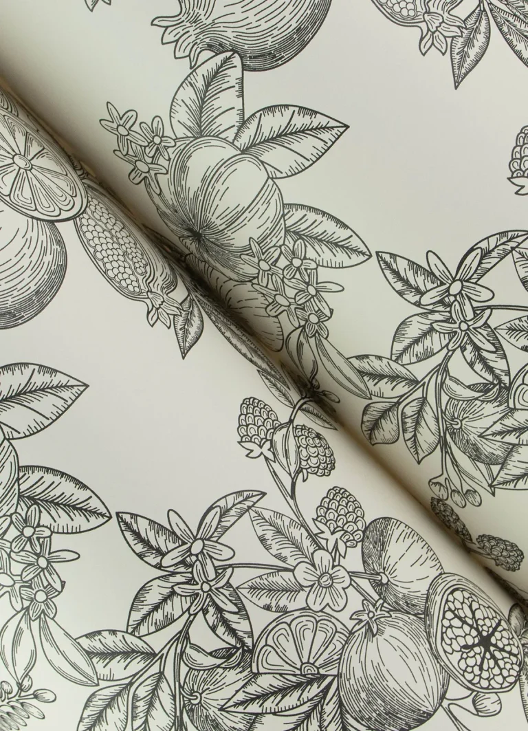 Chris Loves Julia Gerty Fruit Toile Wallpaper - Black — Ảnh 3