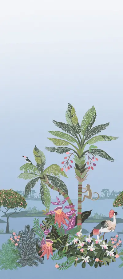 Tropical Lagoon Peel and Stick Wall Mural - Lush
