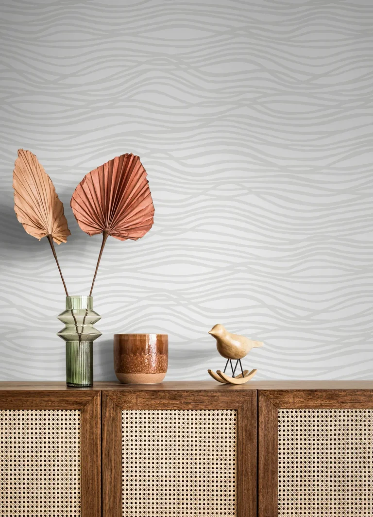 Galyn Pearlescent Wave Wallpaper - White — Ảnh 4