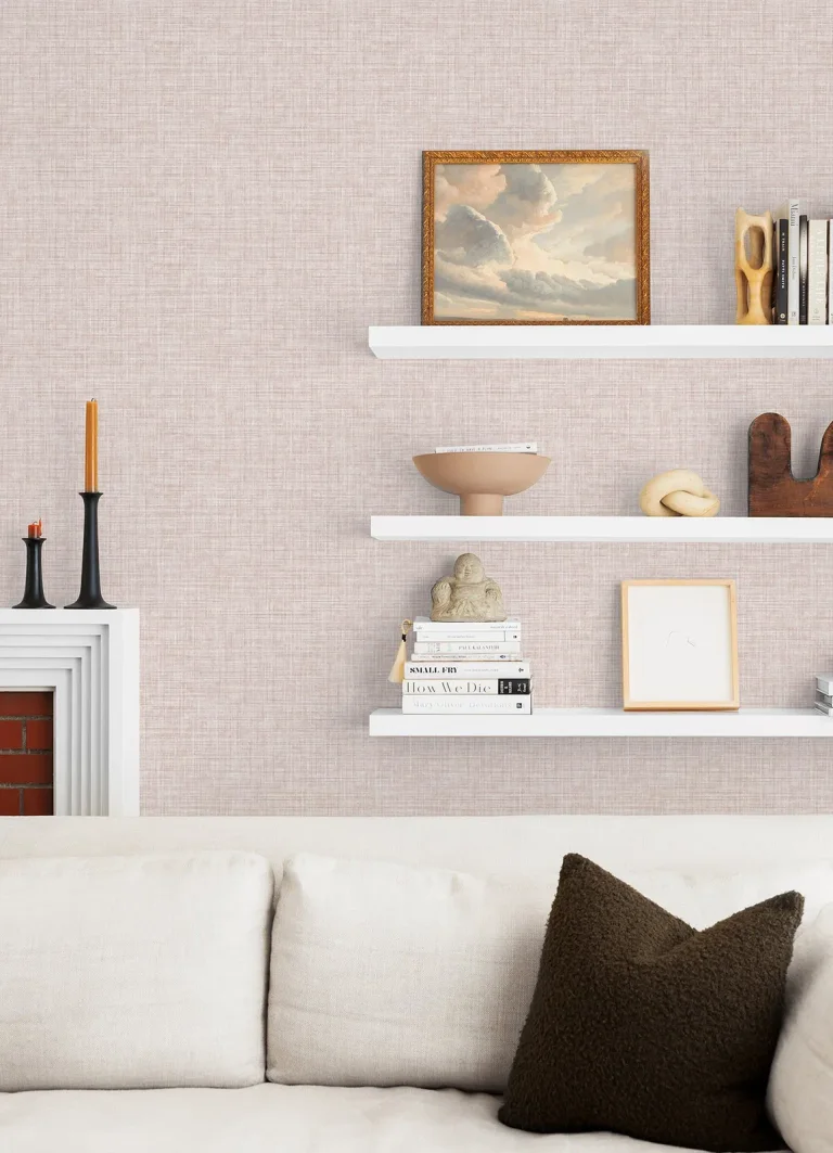 Tuckernuck Linen Wallpaper - Pink — Ảnh 4