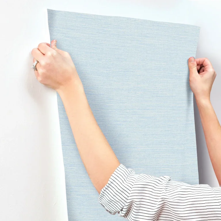 Agave Faux Grasscloth Wallpaper - Blue — Ảnh 3