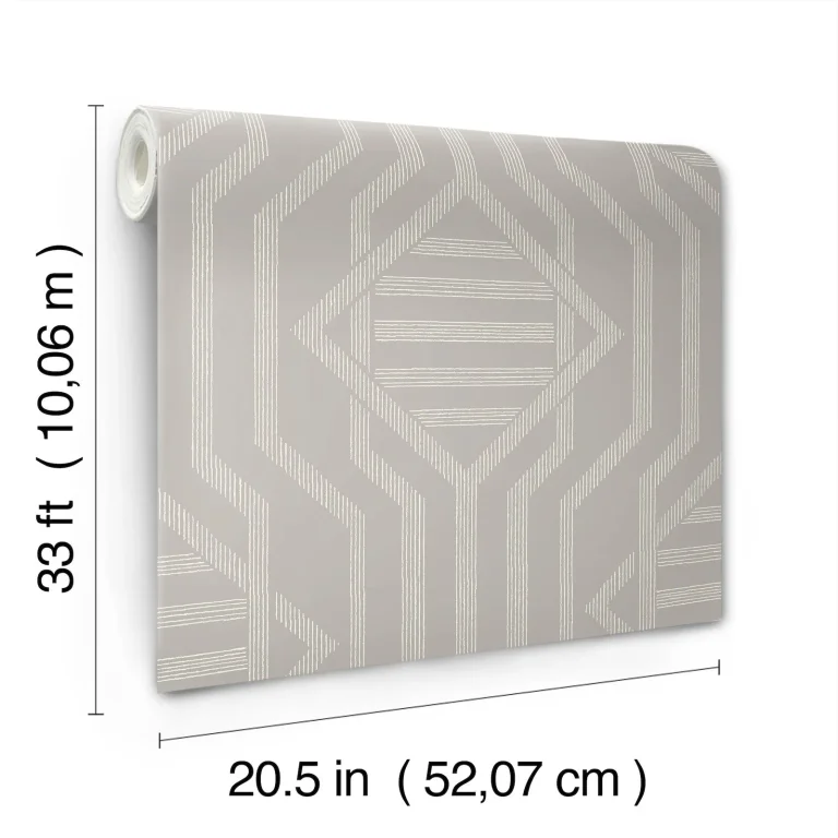 Essex Geometric Wallpaper - Light Grey — Ảnh 6