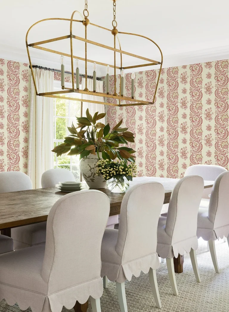 Beaumont Floral Stripe Wallpaper - Ruby — Ảnh 2
