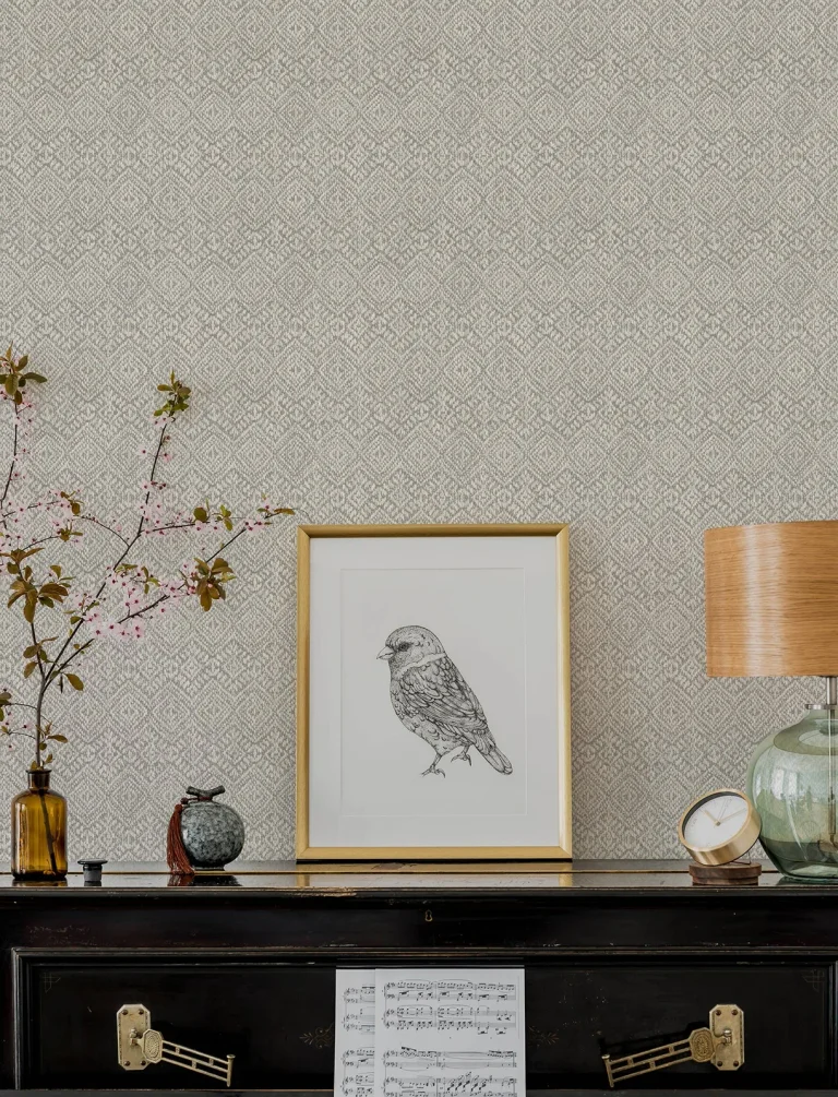 Gallivant Woven Geometric Wallpaper - Grey — Ảnh 5