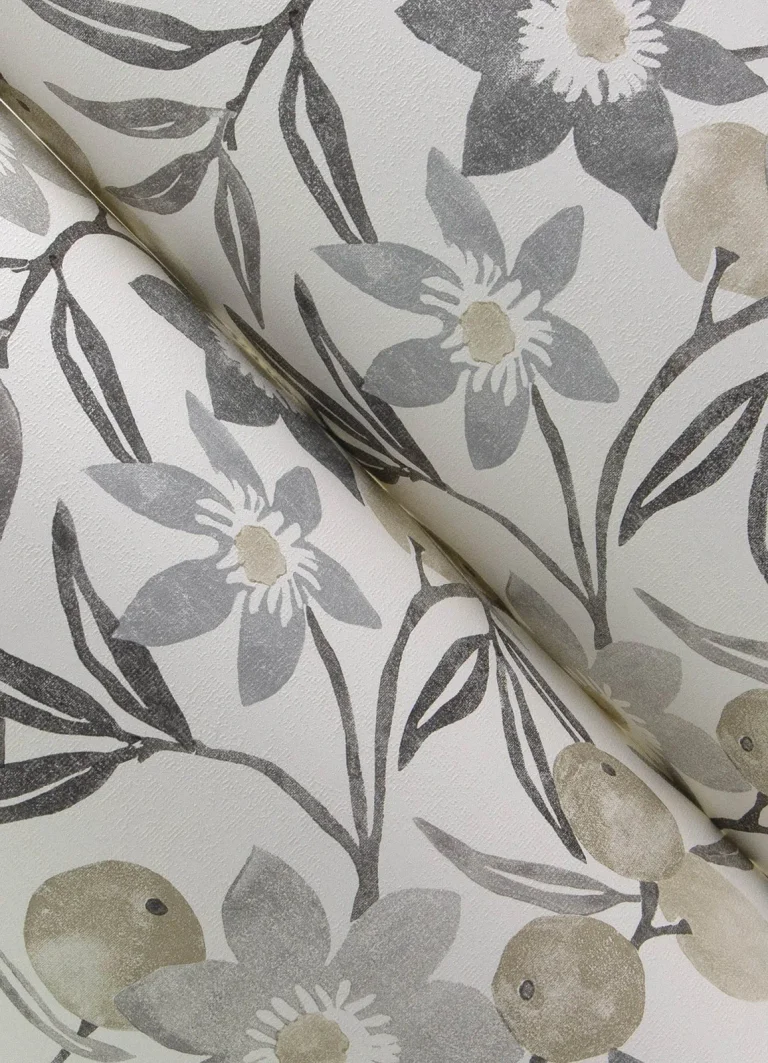 Chesapeake Passiflora Fruit and Floral Wallpaper - Charcoal — Ảnh 3