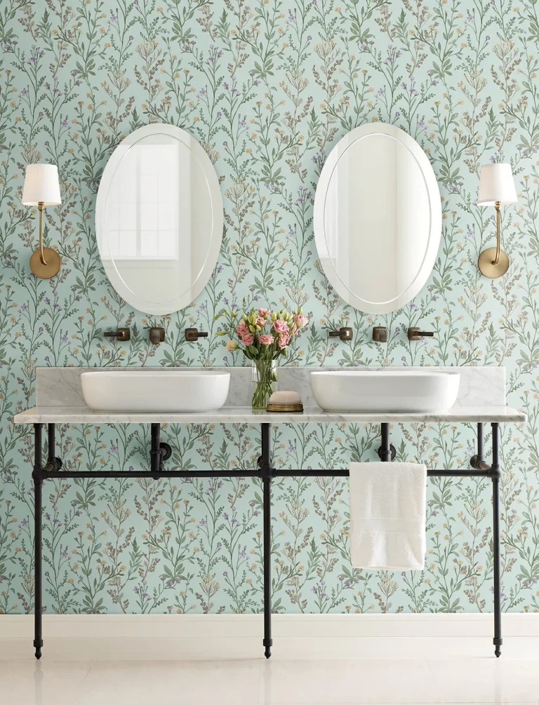 Chesapeake Laverne Wildflowers Wallpaper - Aquamarine — Ảnh 2