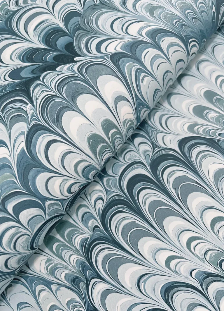 Octavia Marbled Ink Wallpaper - Blue — Ảnh 3