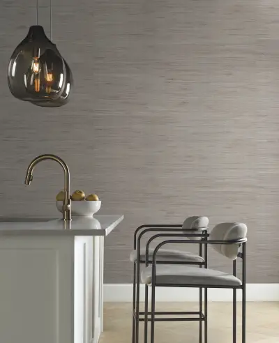 Jute Wallpaper - Silver/Taupe/Grey