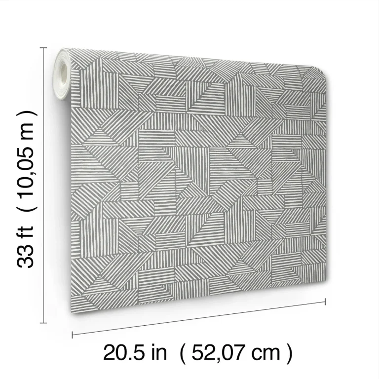 Crescendo Block Geometric Wallpaper - Dark Grey — Image 4
