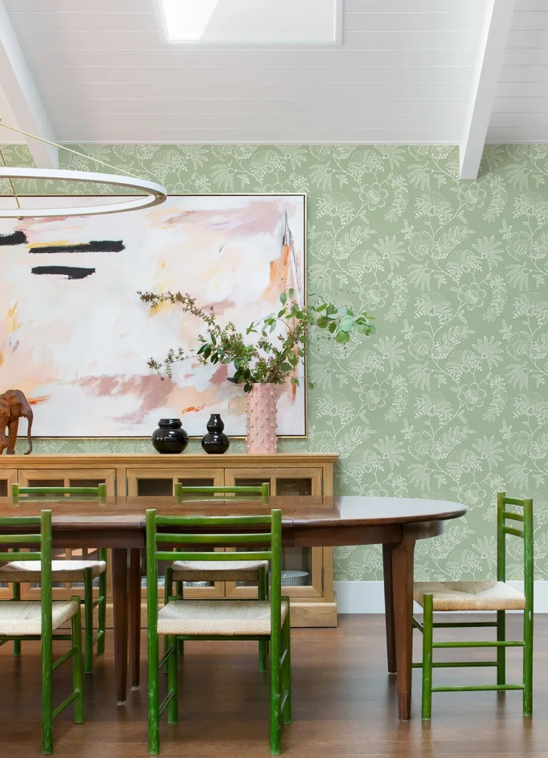 Maeve Jacobean Trail Wallpaper - Sage — Ảnh 3