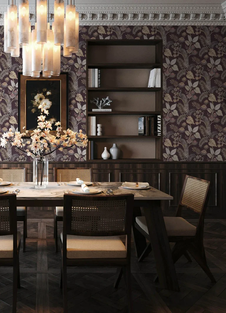 Chris Loves Julia Geneva Peacock Paradise Wallpaper - Plum — Ảnh 3