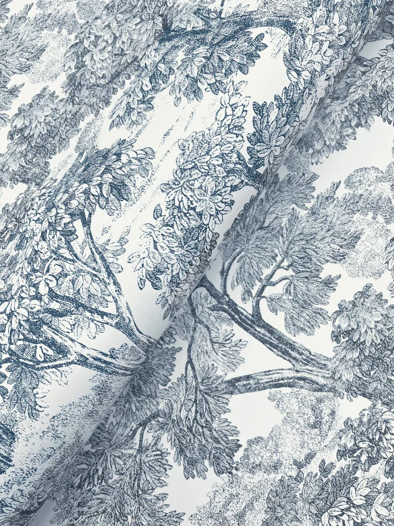 Chesapeake Spinney Toile Wallpaper - Blue — Ảnh 4