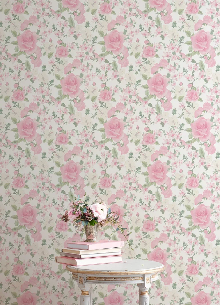LoveShackFancy Sunset Harbor Rose Roses & White Flowers Wallpaper - Vida Rosa — Ảnh 2