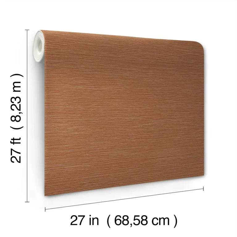 Oasis Faux Grasscloth Wallpaper - Rust — Image 2