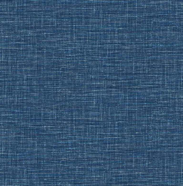 Exhale Faux Grasscloth Wallpaper - Dark Blue — Image 2