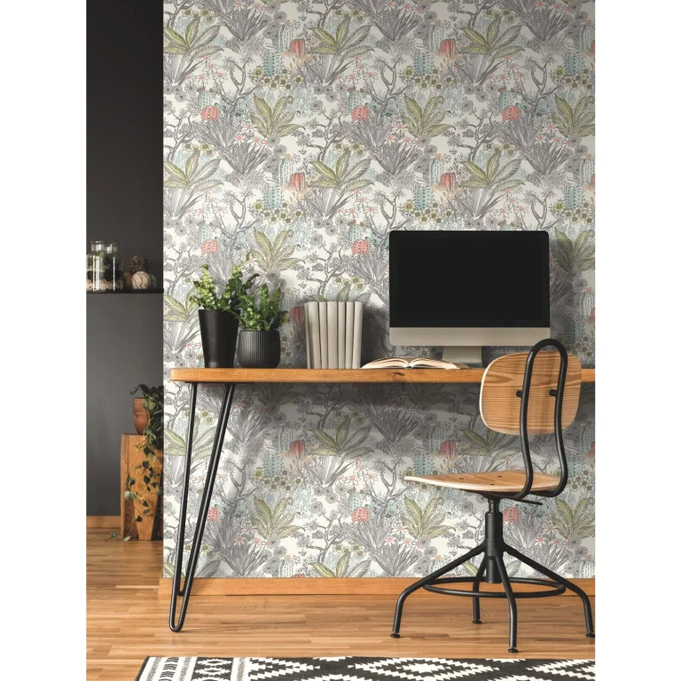 Flowering Desert Wallpaper - Grey — Ảnh 3