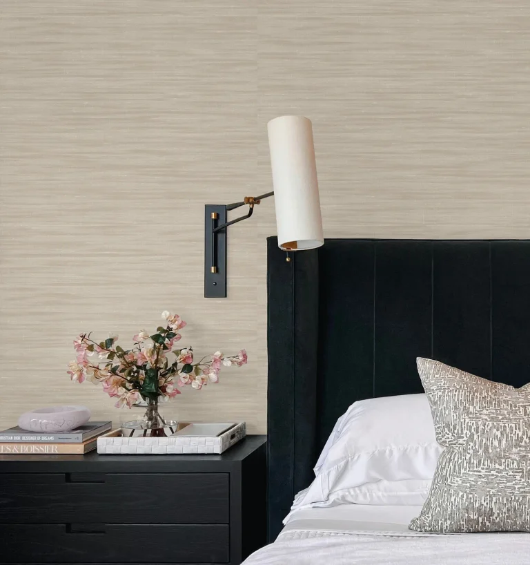 Sari Silk Faux Fabric Wallpaper - Beige — Ảnh 6