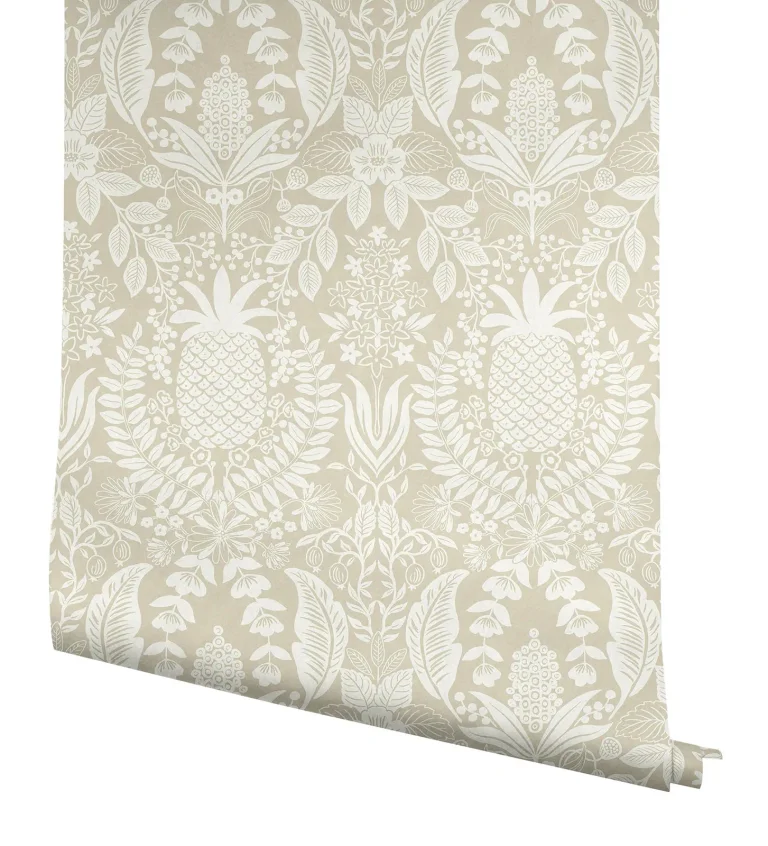 Rifle Paper Co. Pineapple Damask Wallpaper - Linen — Ảnh 3