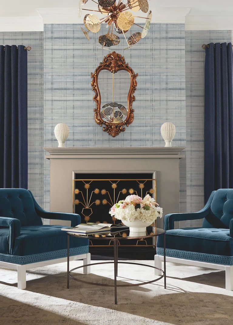 Vanishing Point Striated Wallpaper - Blue — Ảnh 3