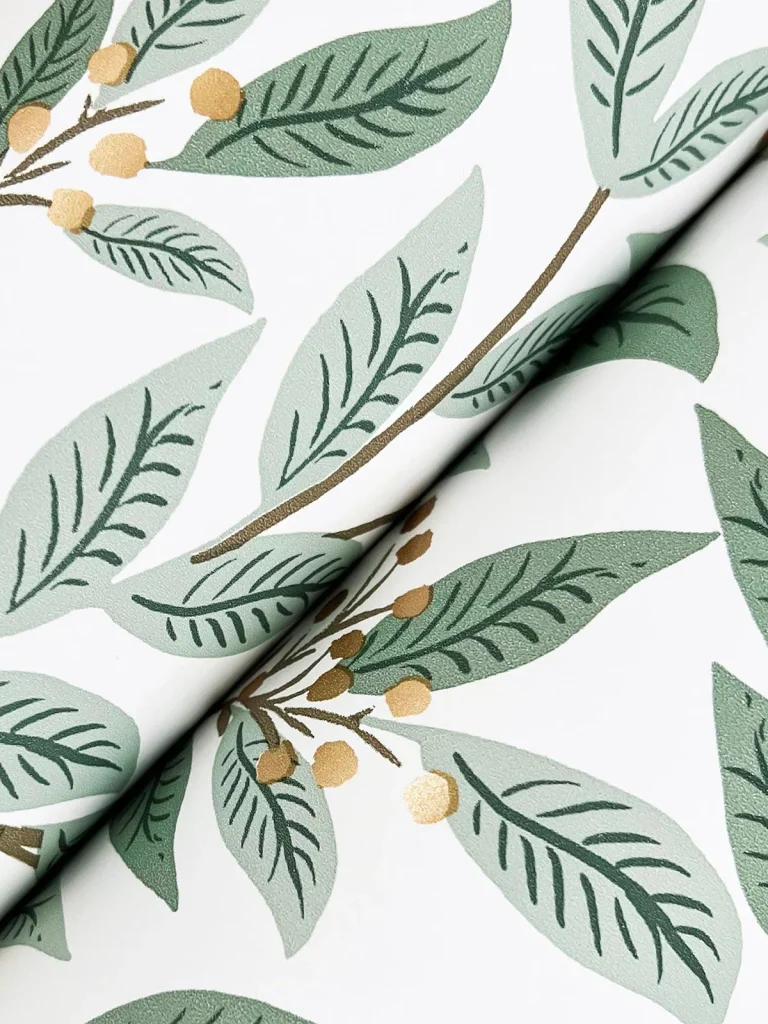 Rifle Paper Co. Willowberry Wallpaper - Sage & White — Ảnh 3