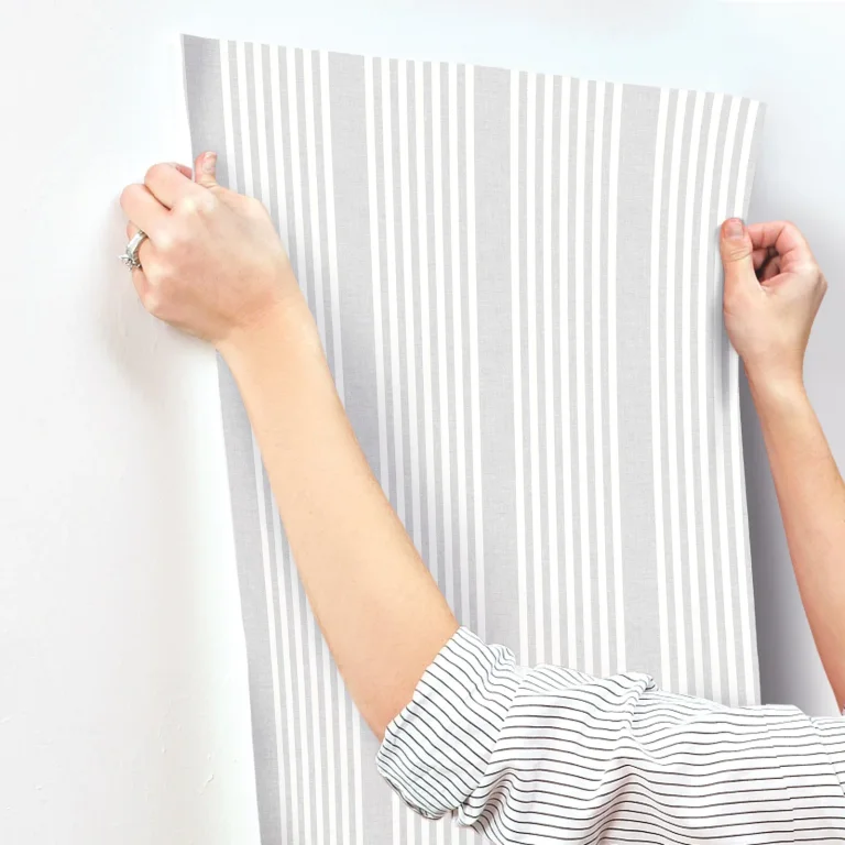 Magnolia Home French Linen Stripe Wallpaper - Arctic Gray — Ảnh 3