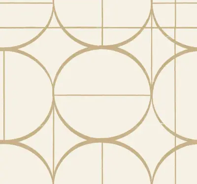 Sun Circles Wallpaper - Cream/Gold