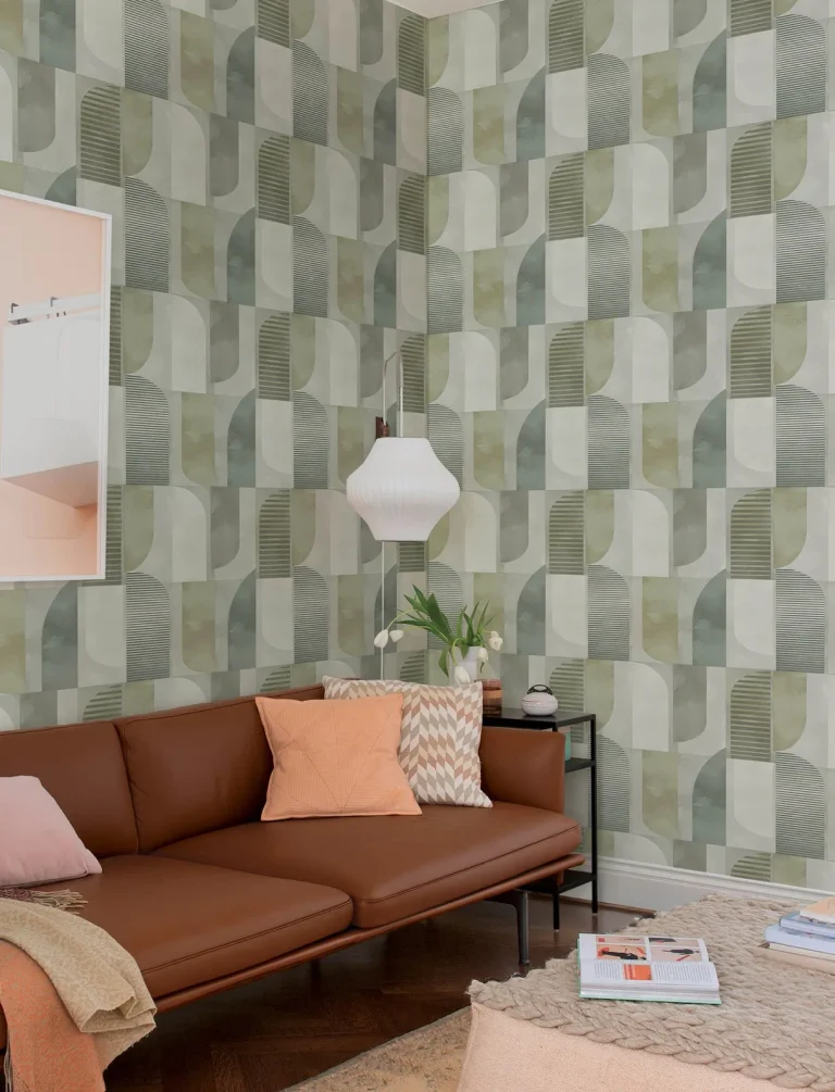Otto Abstract Geometric Wallpaper - Green — Ảnh 5