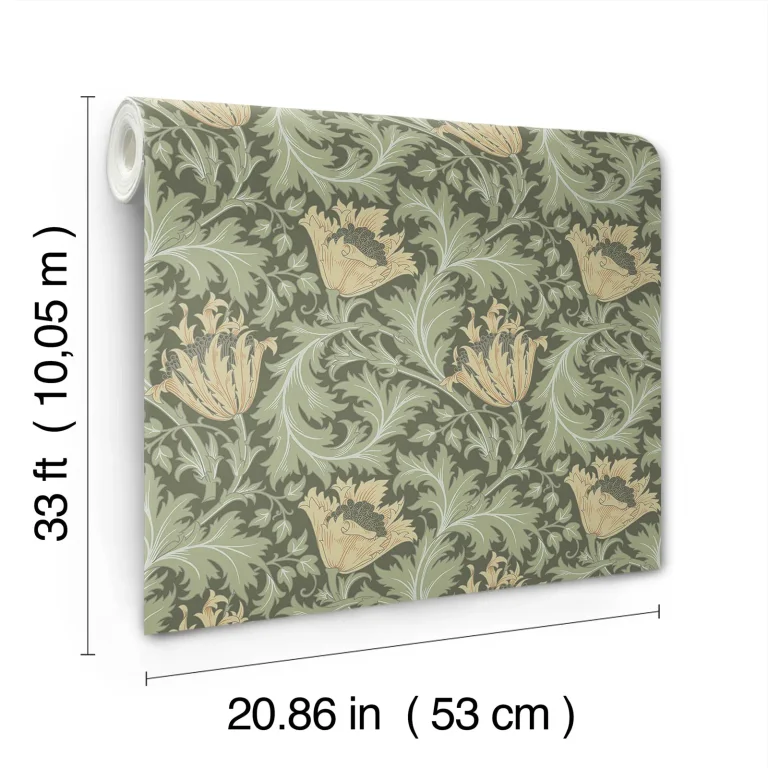 Anemone Floral Trail Wallpaper - Moss — Image 4