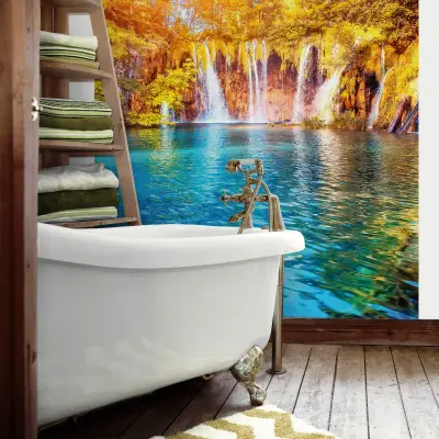 Waterfall And Lake In Croatia - Wall Mural 5030 - 4 Panel - 192cm x 260cm